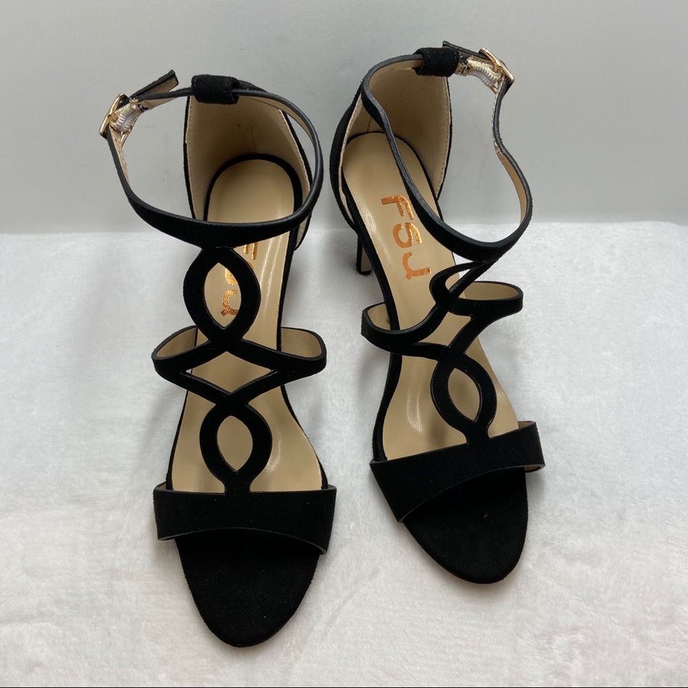 Open Toe Ankle Strap Caged Cutout Strappy Sandals - Picture 4 of 10